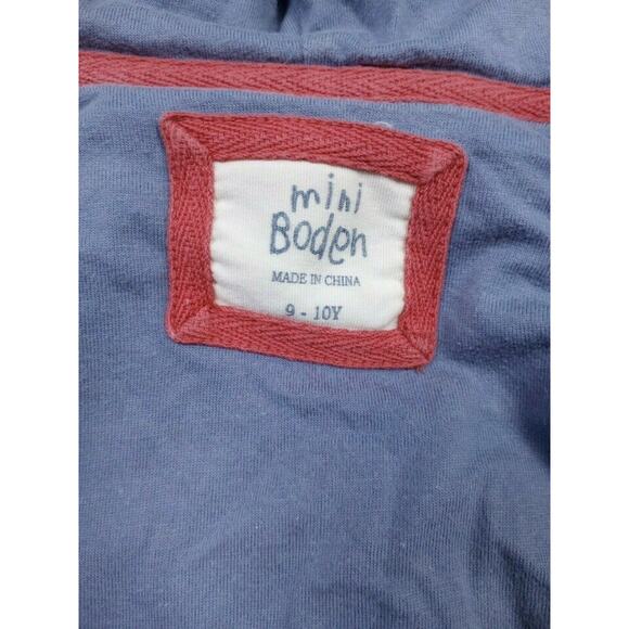 9/10 Mini Boden Teal Hooded Furry Vest - Picture 6 of 7